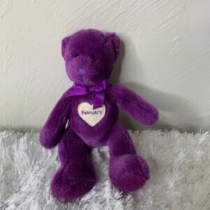 February Beanie Teddie Bear Russ Berrie For Target Y2K Purple